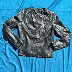 Bernardo Vegan Leather Motorcycle jacket Black Size Small